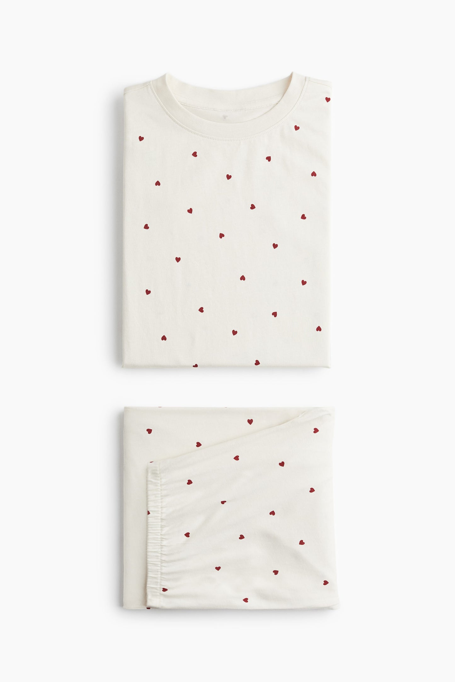 Jersey pyjamas - Cream/Hearts - Ladies | H&M IN
