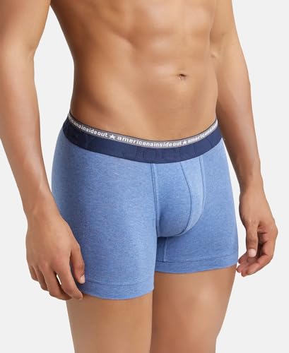 Jockey US60 Men's Super Combed Cotton Elastane Stretch Solid Trunk with Ultrasoft Waistband