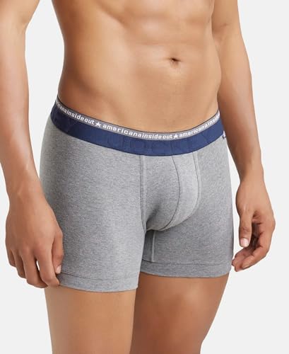 Jockey US60 Men's Super Combed Cotton Elastane Stretch Solid Trunk with Ultrasoft Waistband