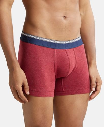 Jockey US60 Men's Super Combed Cotton Elastane Stretch Solid Trunk with Ultrasoft Waistband