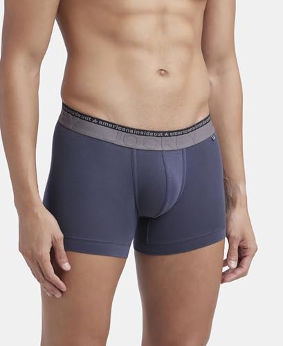 Jockey US60 Men's Super Combed Cotton Elastane Stretch Solid Trunk with Ultrasoft Waistband