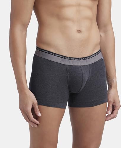 Jockey US60 Men's Super Combed Cotton Elastane Stretch Solid Trunk with Ultrasoft Waistband