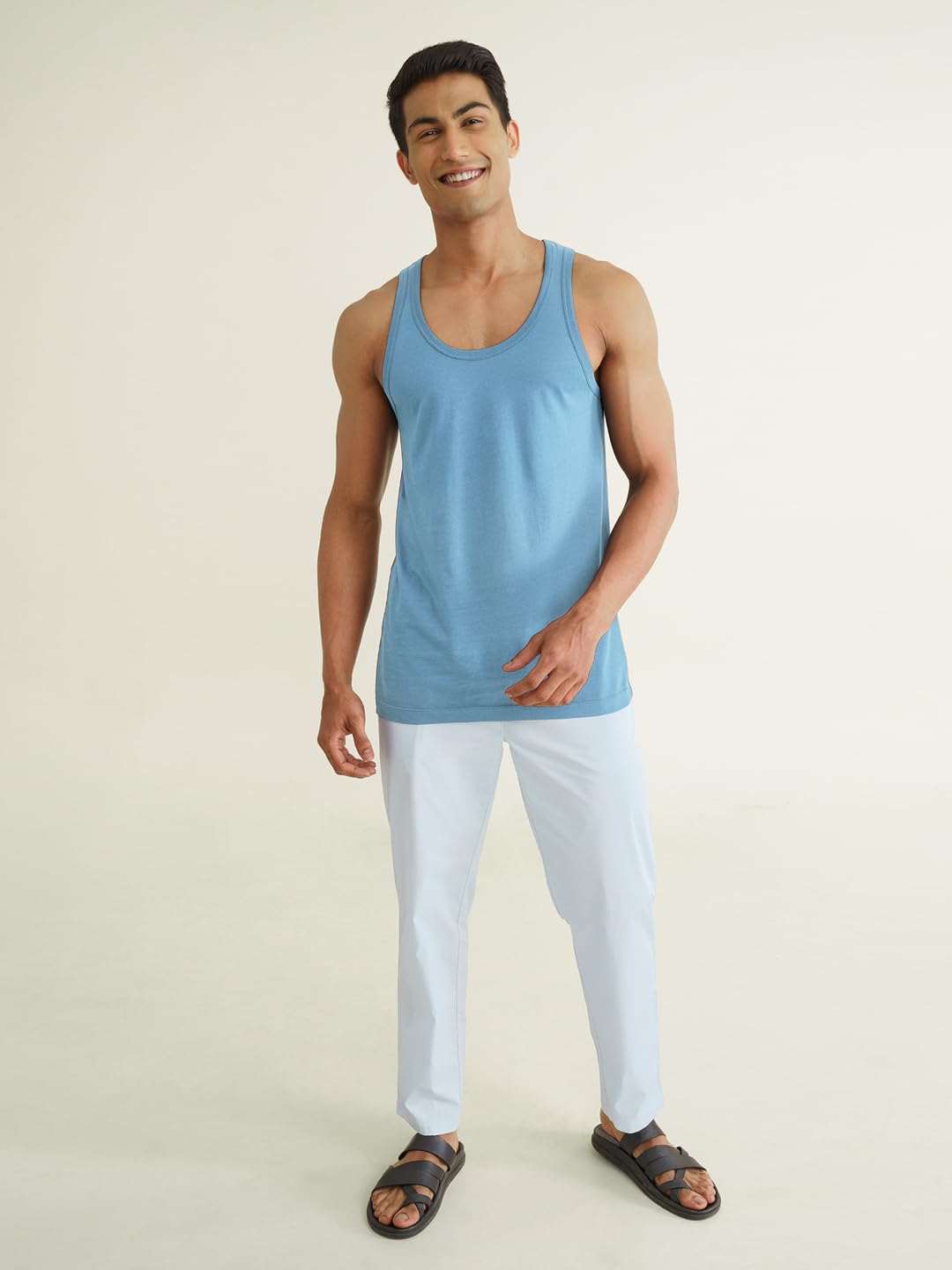 DAMENSCH Neo-Cotton Round Neck Vest for Man, Anti-Bacterial, Shape Retaining Vest, 100% Cotton Banyan for Men, Buttery Soft Inner Baniyan