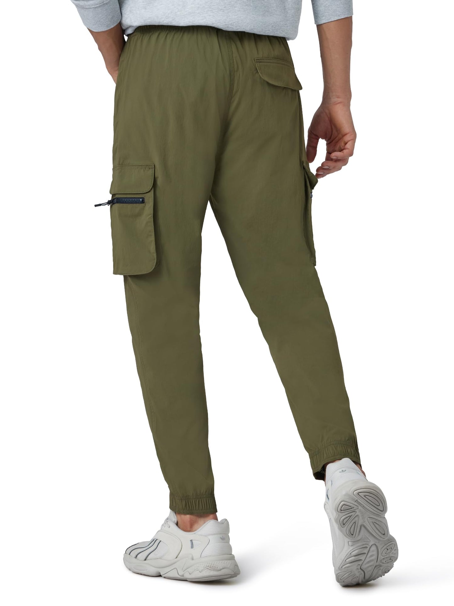 XYXX Men's Skinny Fit Mid Rise Moveo Quick-Dry Cargo Joggers with Drawcord & Utility Pockets