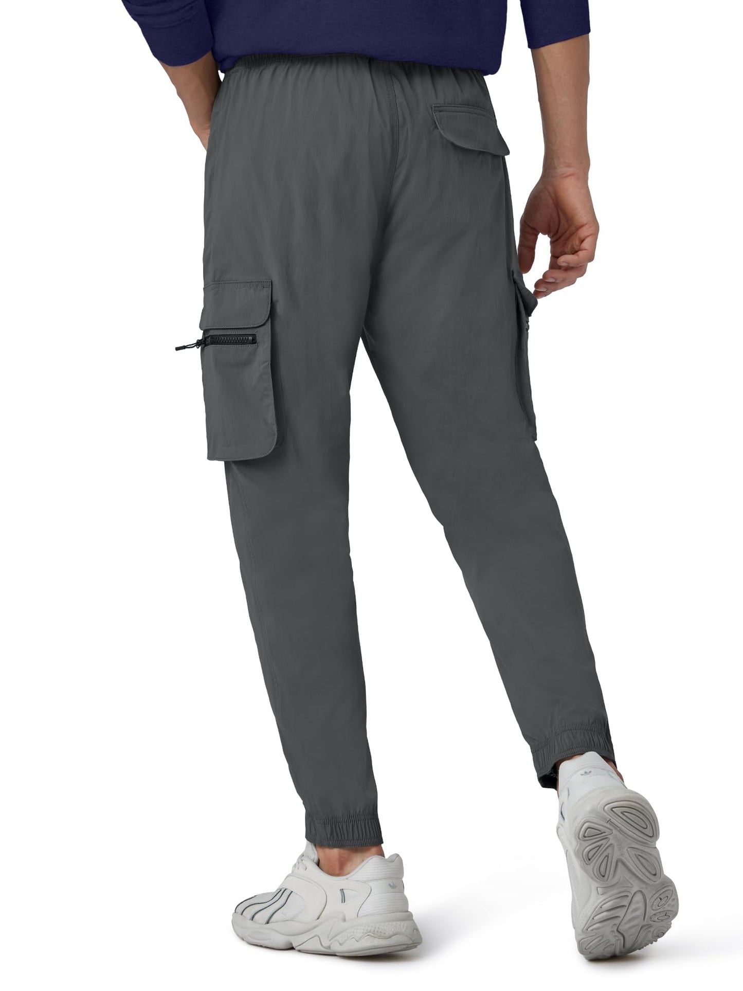 XYXX Men's Skinny Fit Mid Rise Moveo Quick-Dry Cargo Joggers with Drawcord & Utility Pockets