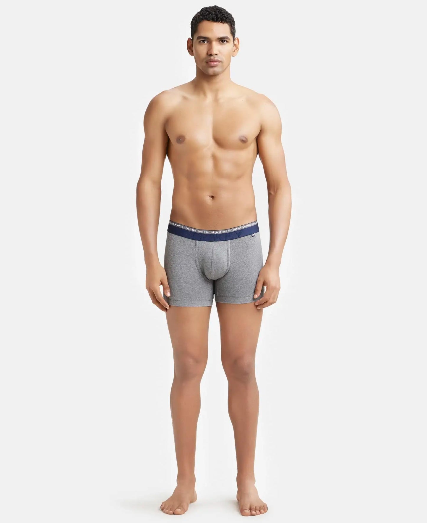Jockey US60 Men's Super Combed Cotton Elastane Stretch Solid Trunk with Ultrasoft Waistband