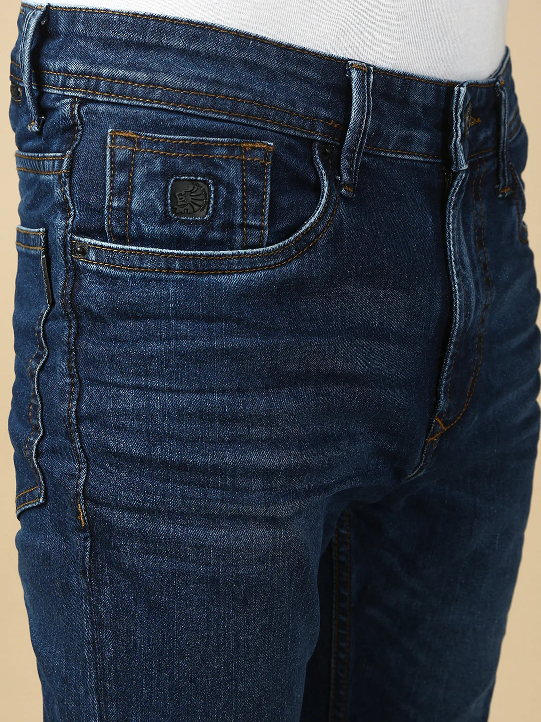 Necked Mild Blue Slim Fit Stretchable Jeans