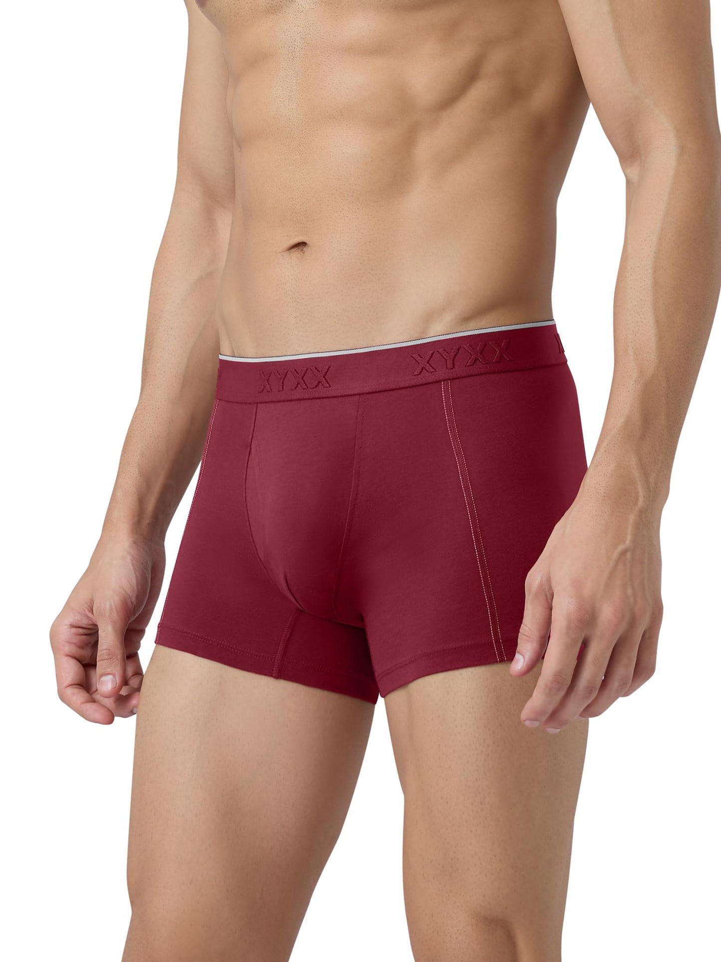 XYXX Men's Crux 100% Super Combed Cotton Regular Fit Solid Antibacterial Trunks with No Marks Waistband