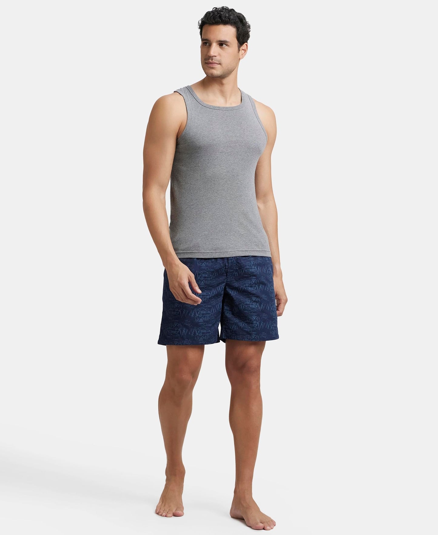 Jockey US57 Men's Super Combed Mercerized Cotton Woven Printed Boxer Shorts with Side Pocket (Pack of 2_Prints May Vary)