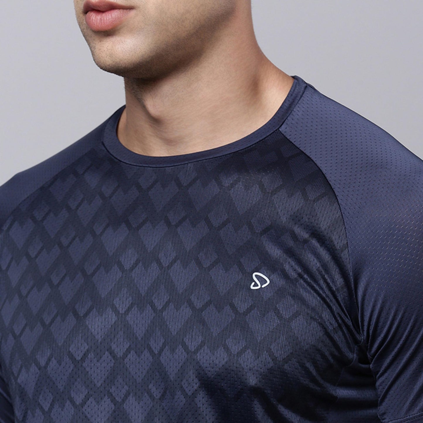 Sporto Men's Instacool Printed Jersey Tee with Side Mesh
