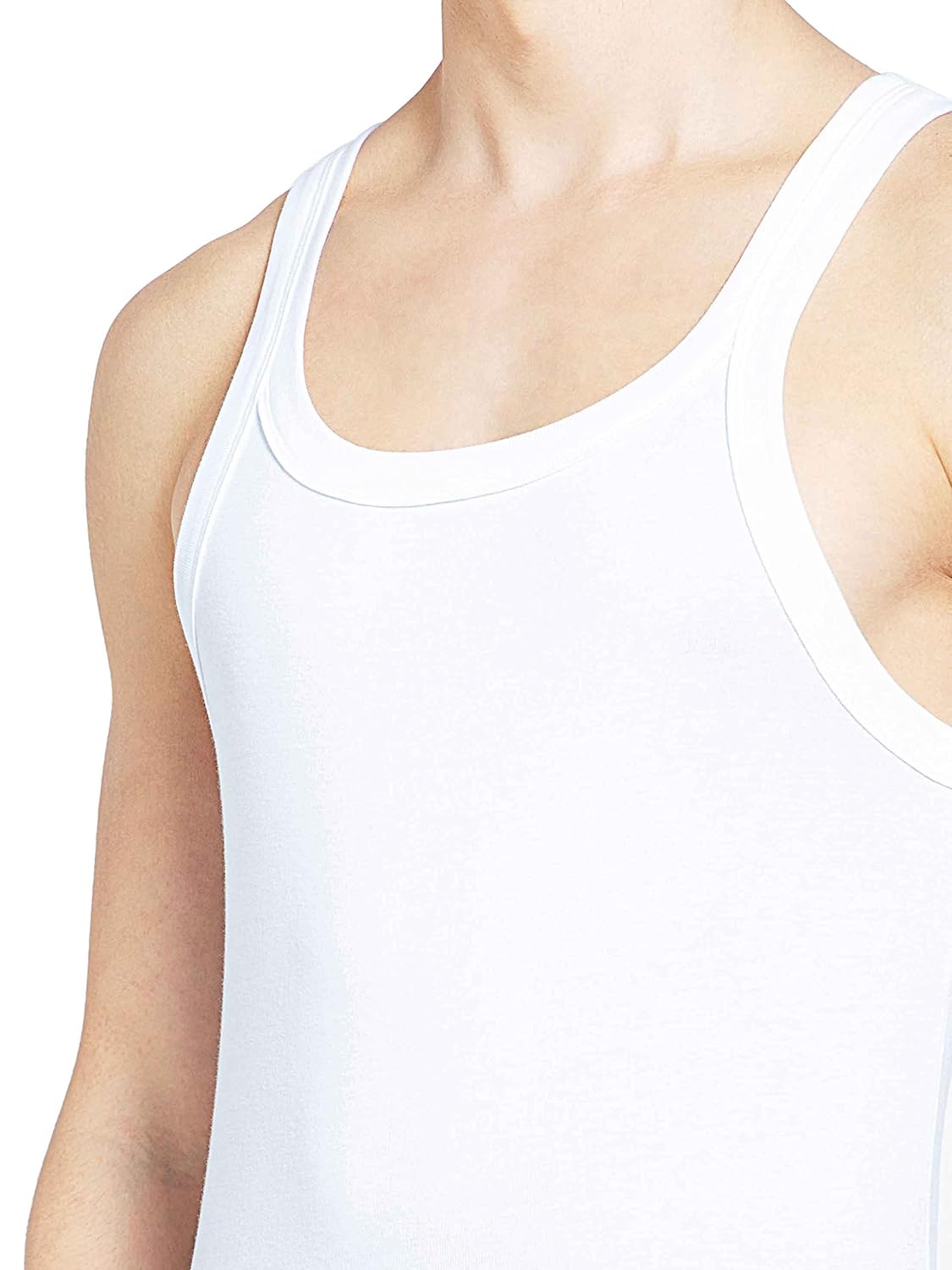 Jockey US26 Men's Super Combed Cotton Rib Square Neckline Gym Vest