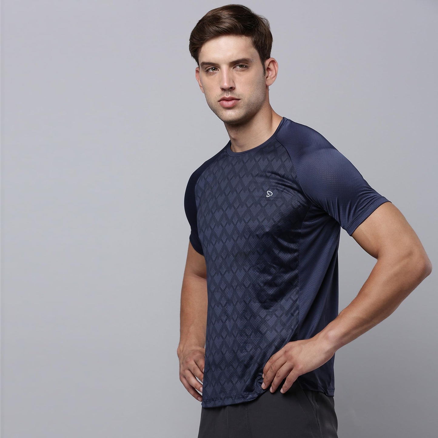Sporto Men's Instacool Printed Jersey Tee with Side Mesh