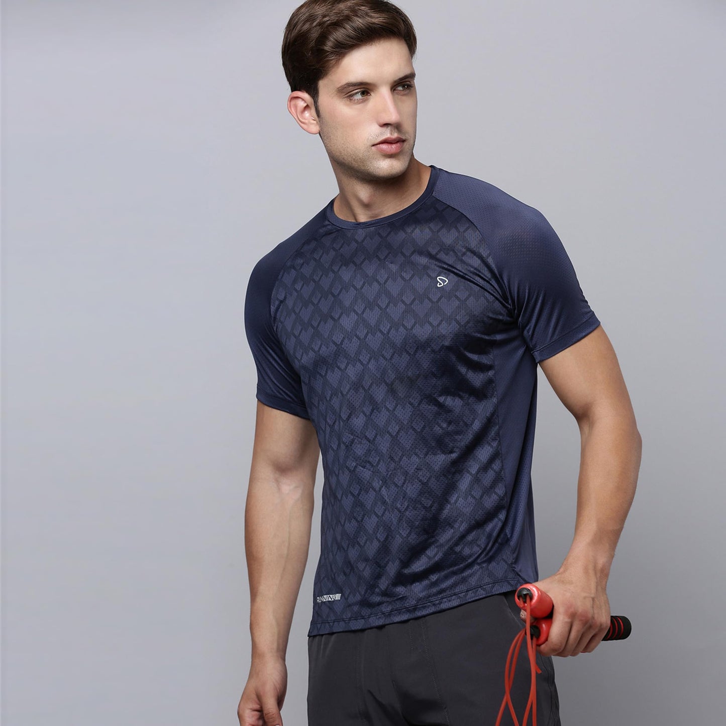 Sporto Men's Instacool Printed Jersey Tee with Side Mesh