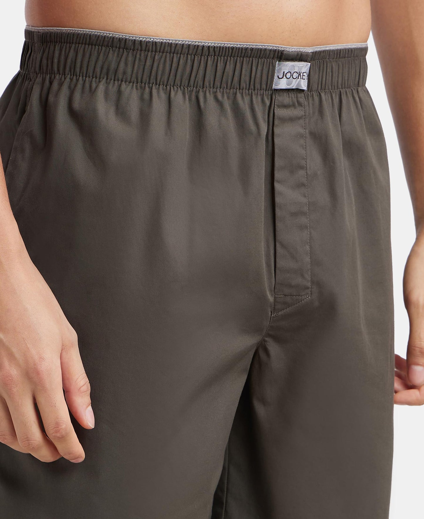 Jockey MC10 Men's Super Combed Mercerized Cotton Woven Fabric Boxer Shorts