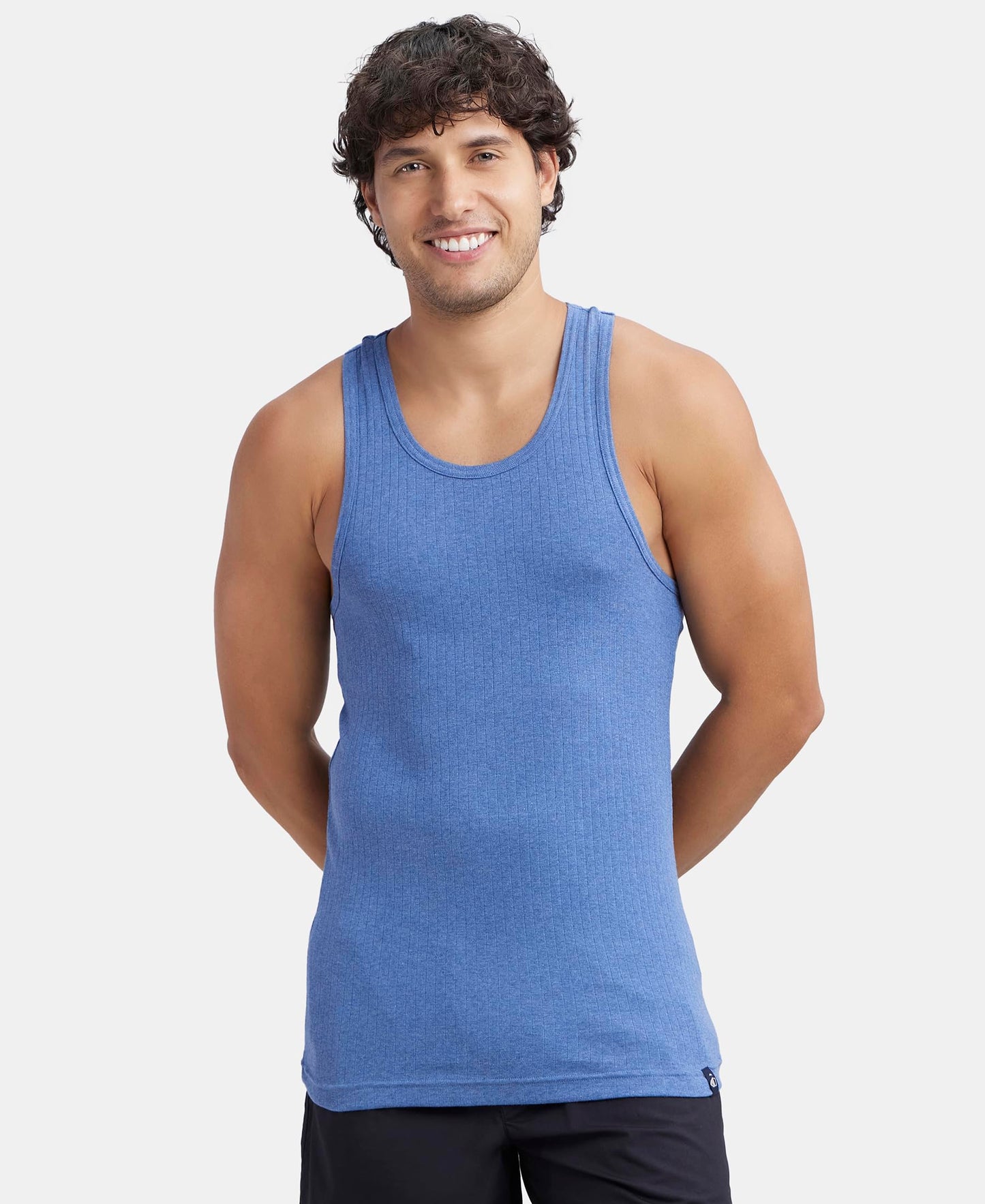 Jockey 9922 Men's Super Combed Cotton Rib Slim Fit Racer Back Styling Round Neck Gym Vest