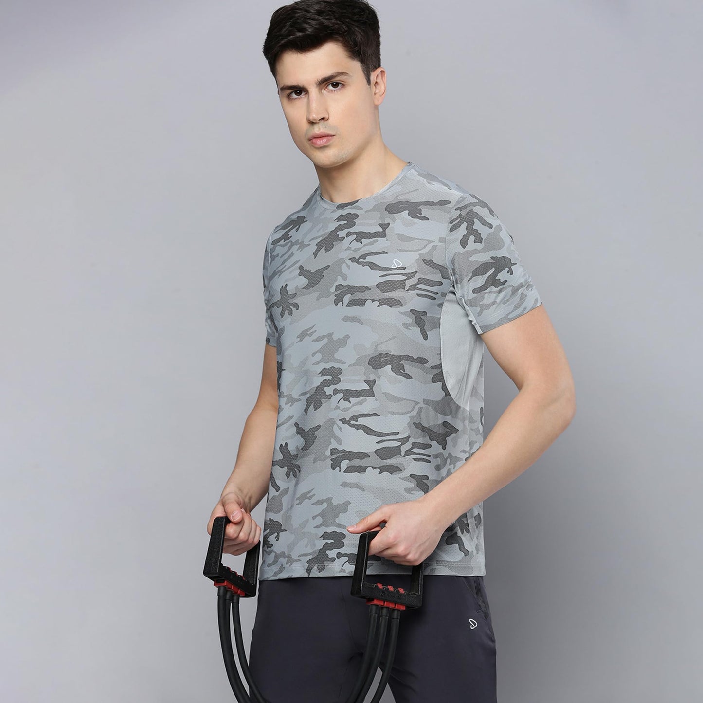 Sporto Men's Instacool Printed Jersey Tee with Side Mesh