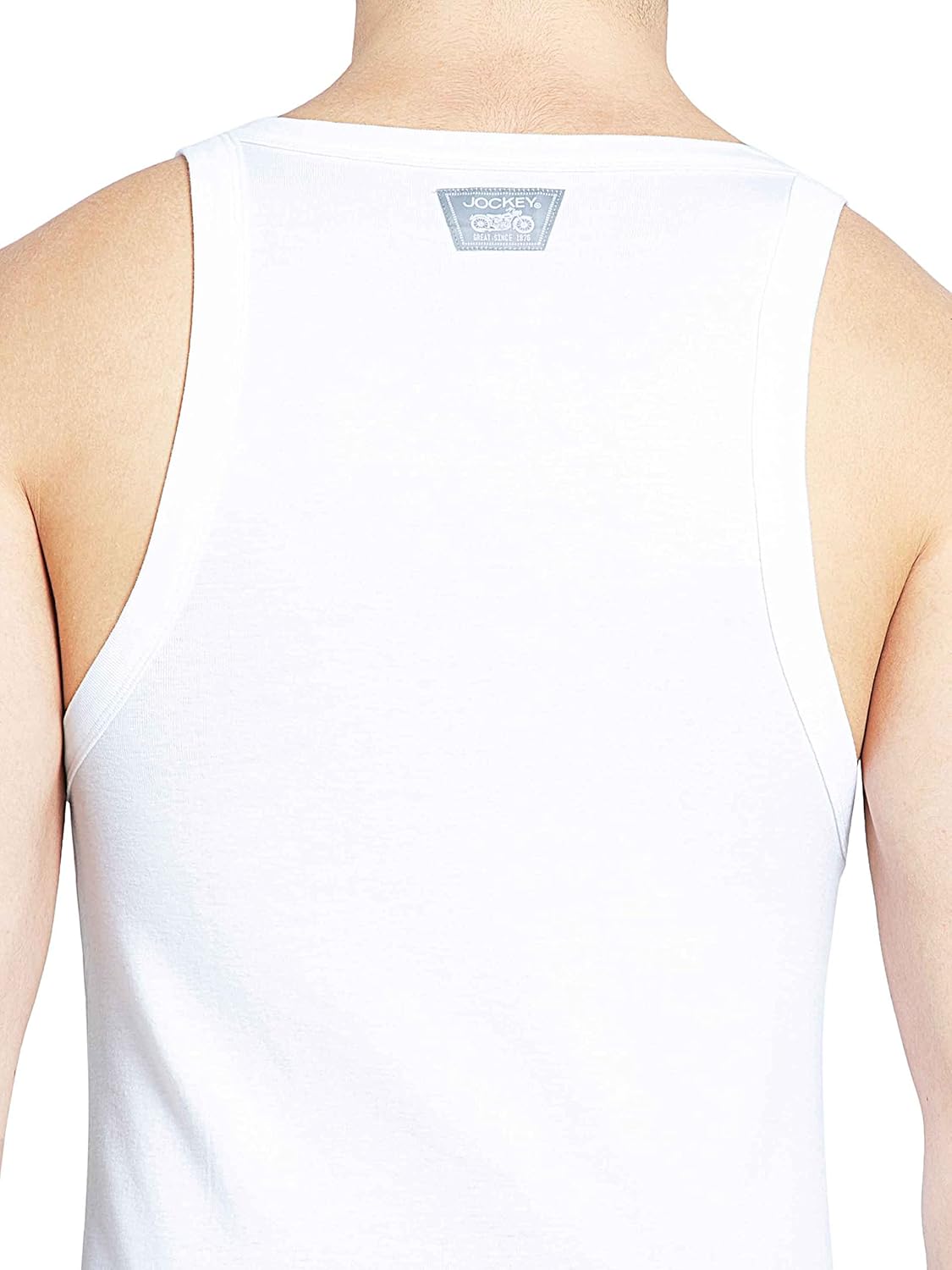 Jockey US26 Men's Super Combed Cotton Rib Square Neckline Gym Vest
