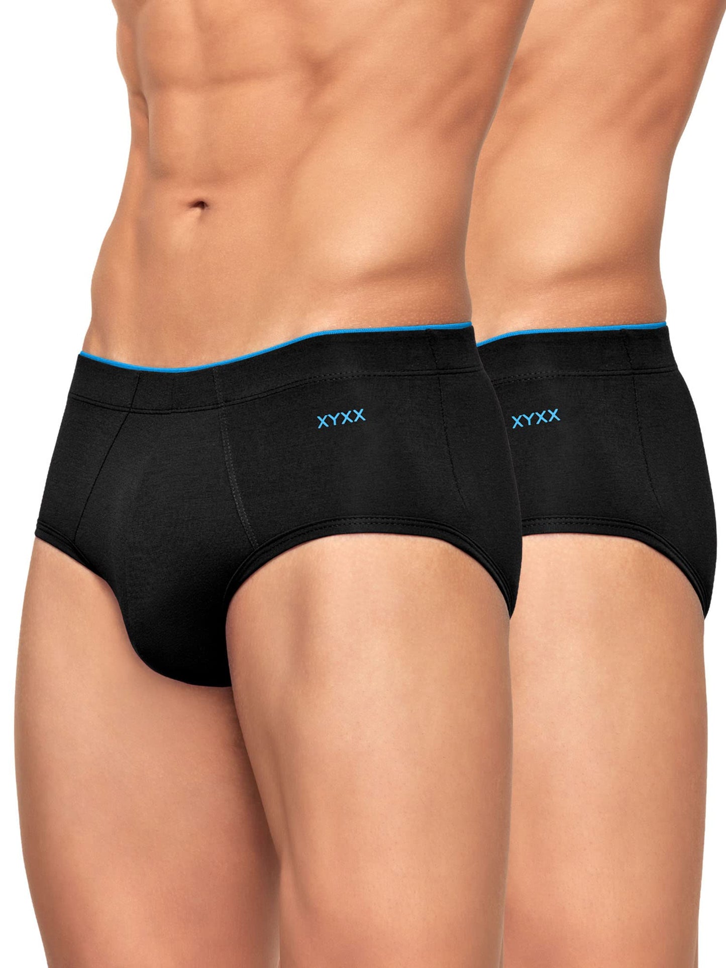 XYXX Men's Uno Micromodal Regular Fit Solid Antimicrobial Briefs with No Marks Waistband (Pack of 2)