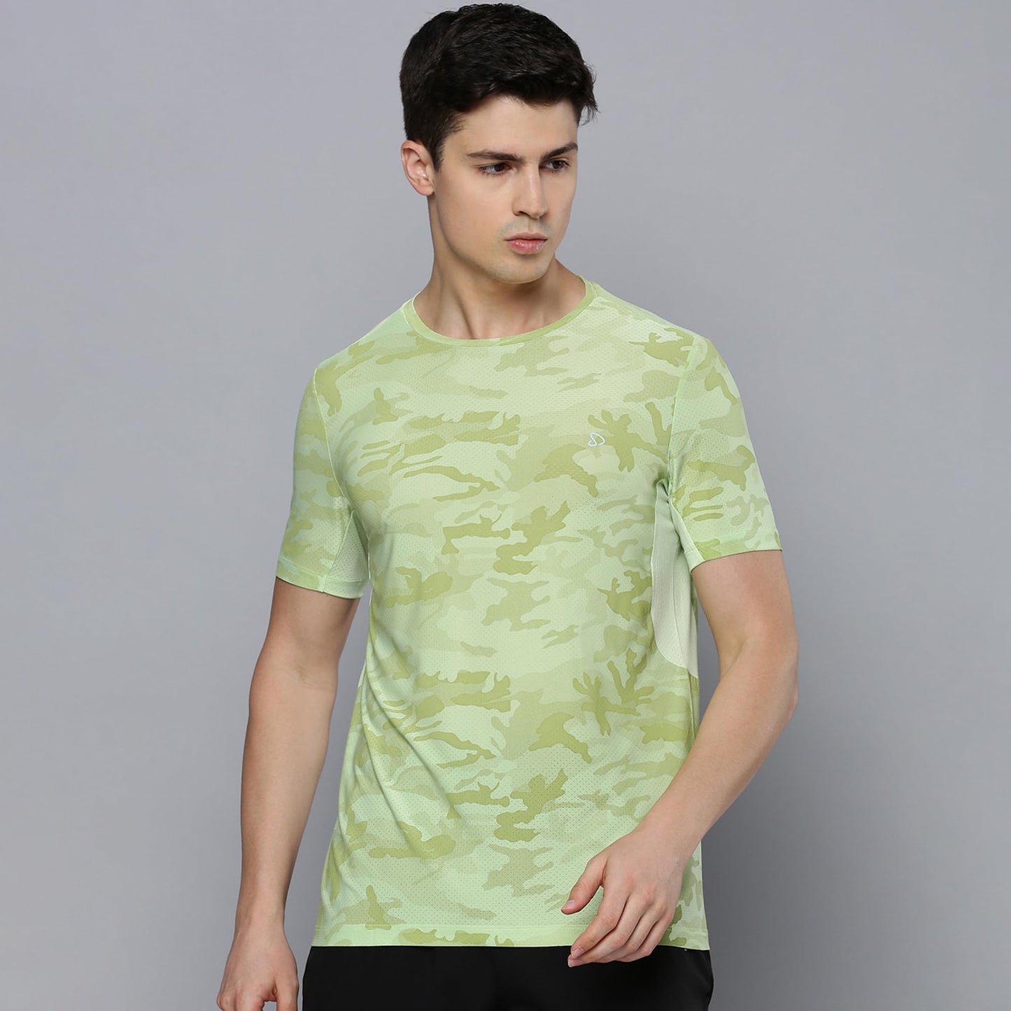 Sporto Men's Instacool Printed Jersey Tee with Side Mesh