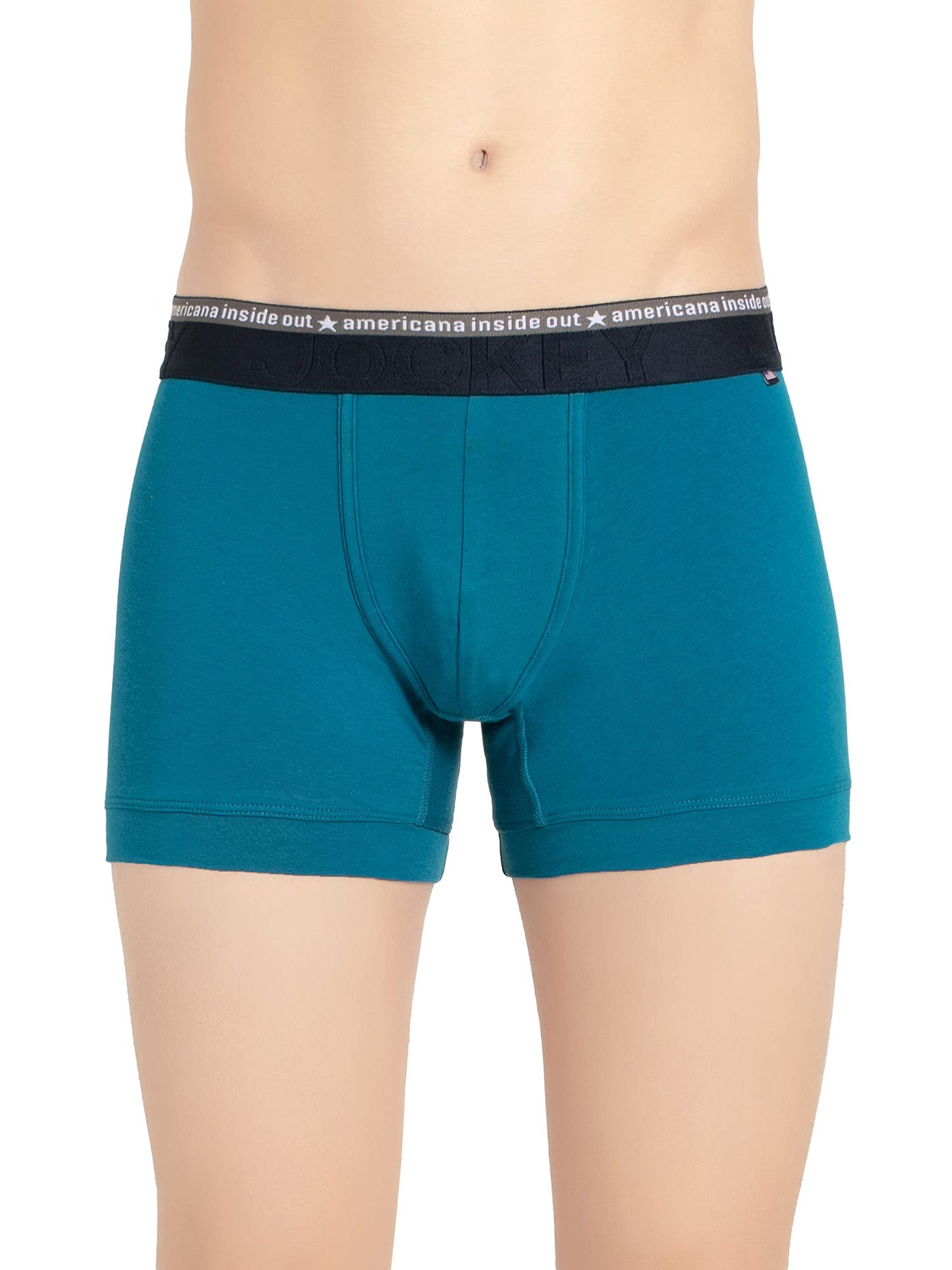 Jockey US60 Men's Super Combed Cotton Elastane Stretch Solid Trunk with Ultrasoft Waistband