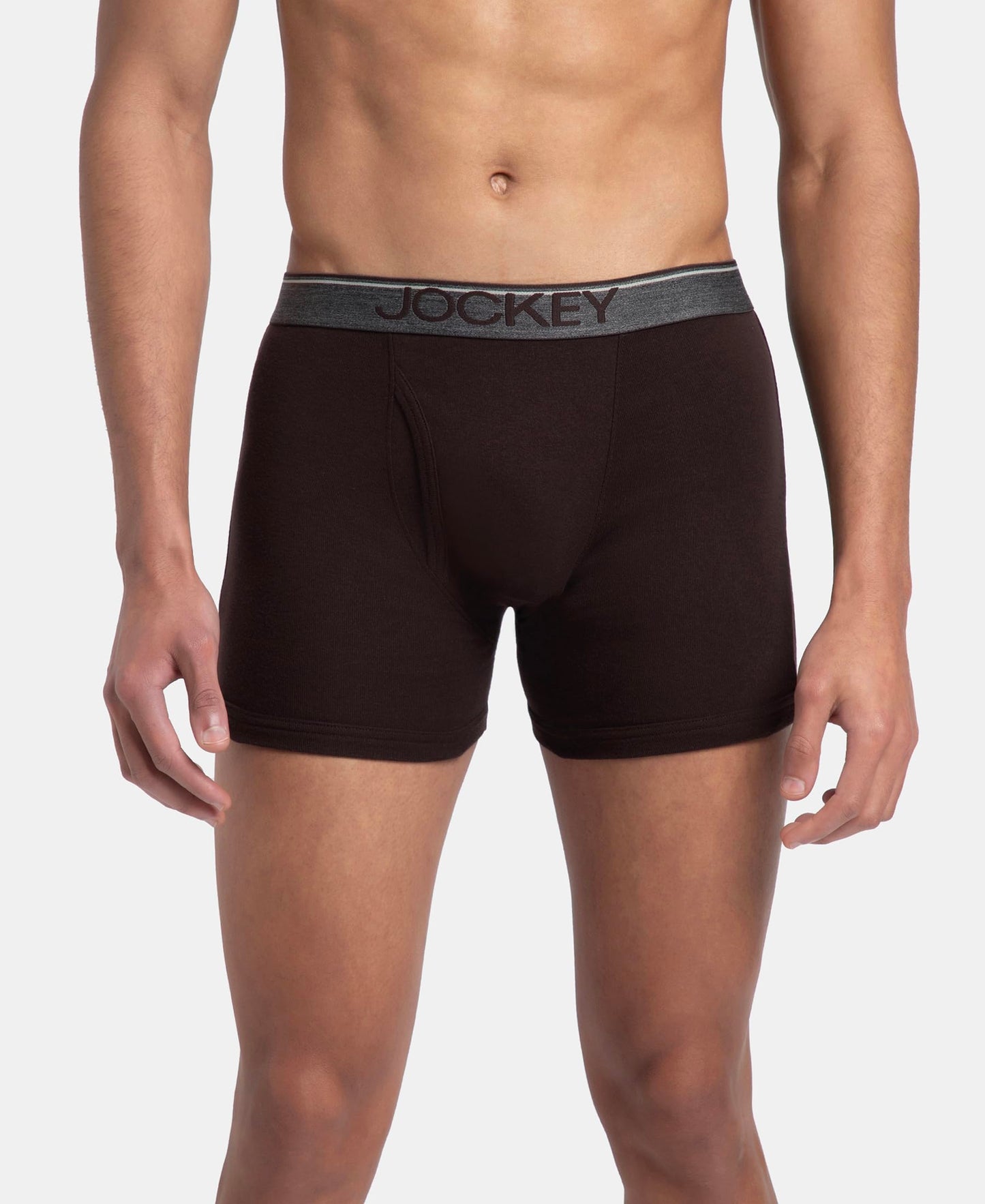 Jockey 8009 Men's Super Combed Cotton Rib Solid Boxer Brief with Ultrasoft Waistband (Pack of 3)