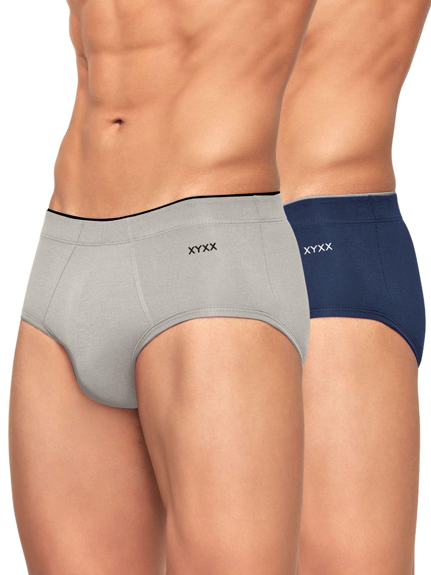 XYXX Men's Uno Micromodal Regular Fit Solid Antimicrobial Briefs with No Marks Waistband (Pack of 2)