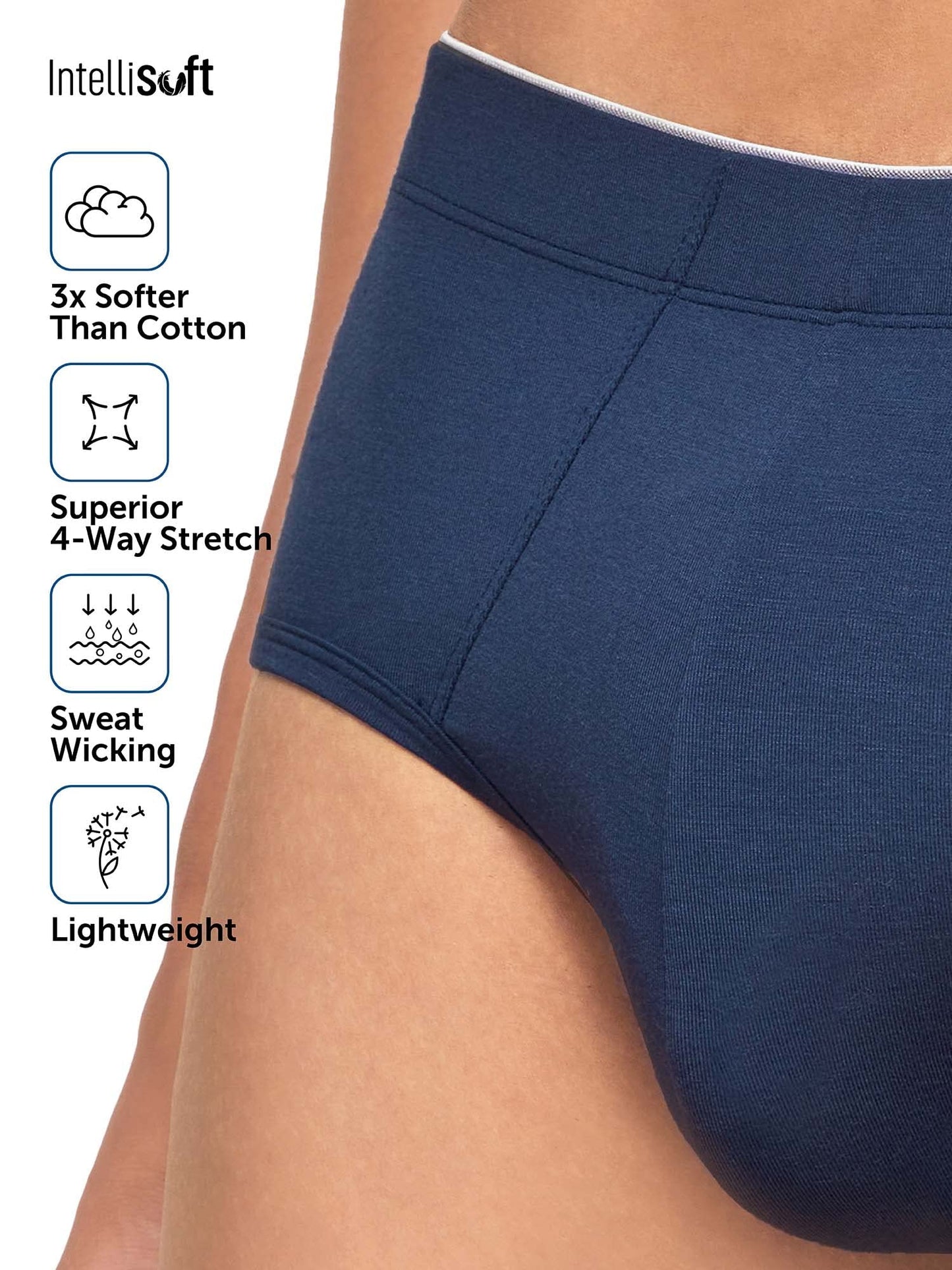 XYXX Men's Uno Micromodal Regular Fit Solid Antimicrobial Briefs with No Marks Waistband (Pack of 2)