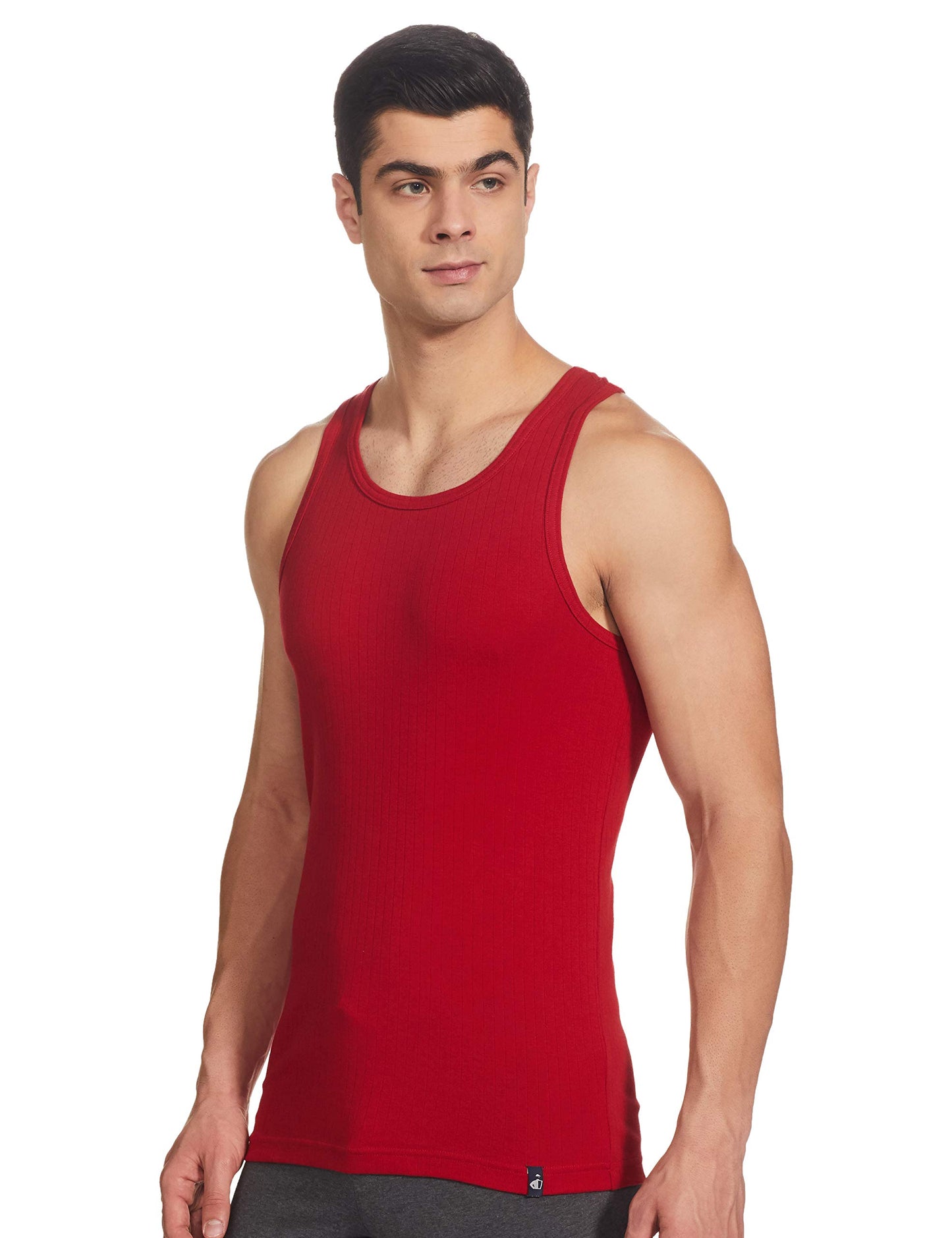 Jockey 9922 Men's Super Combed Cotton Rib Slim Fit Racer Back Styling Round Neck Gym Vest