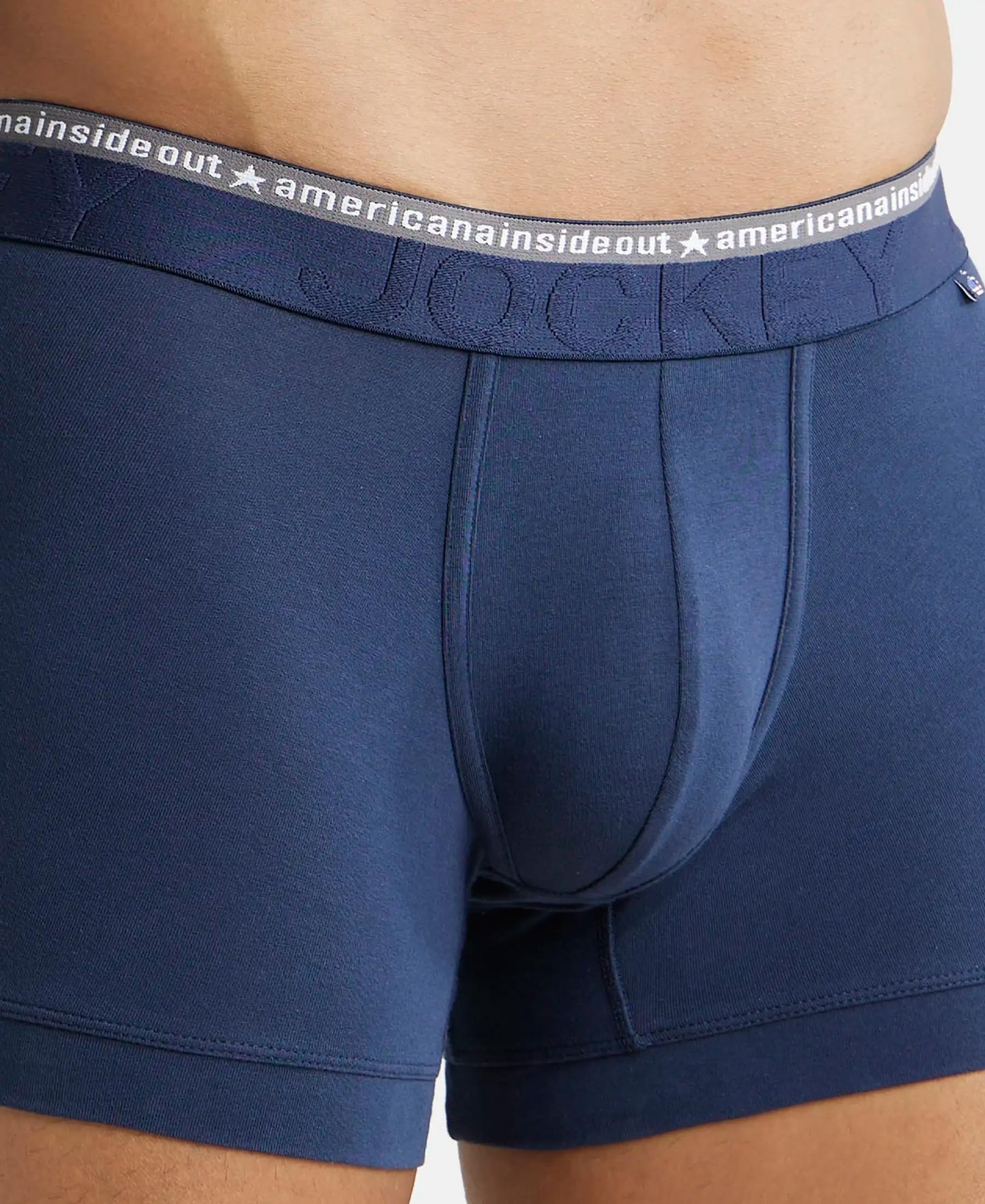 Jockey US60 Men's Super Combed Cotton Elastane Stretch Solid Trunk with Ultrasoft Waistband