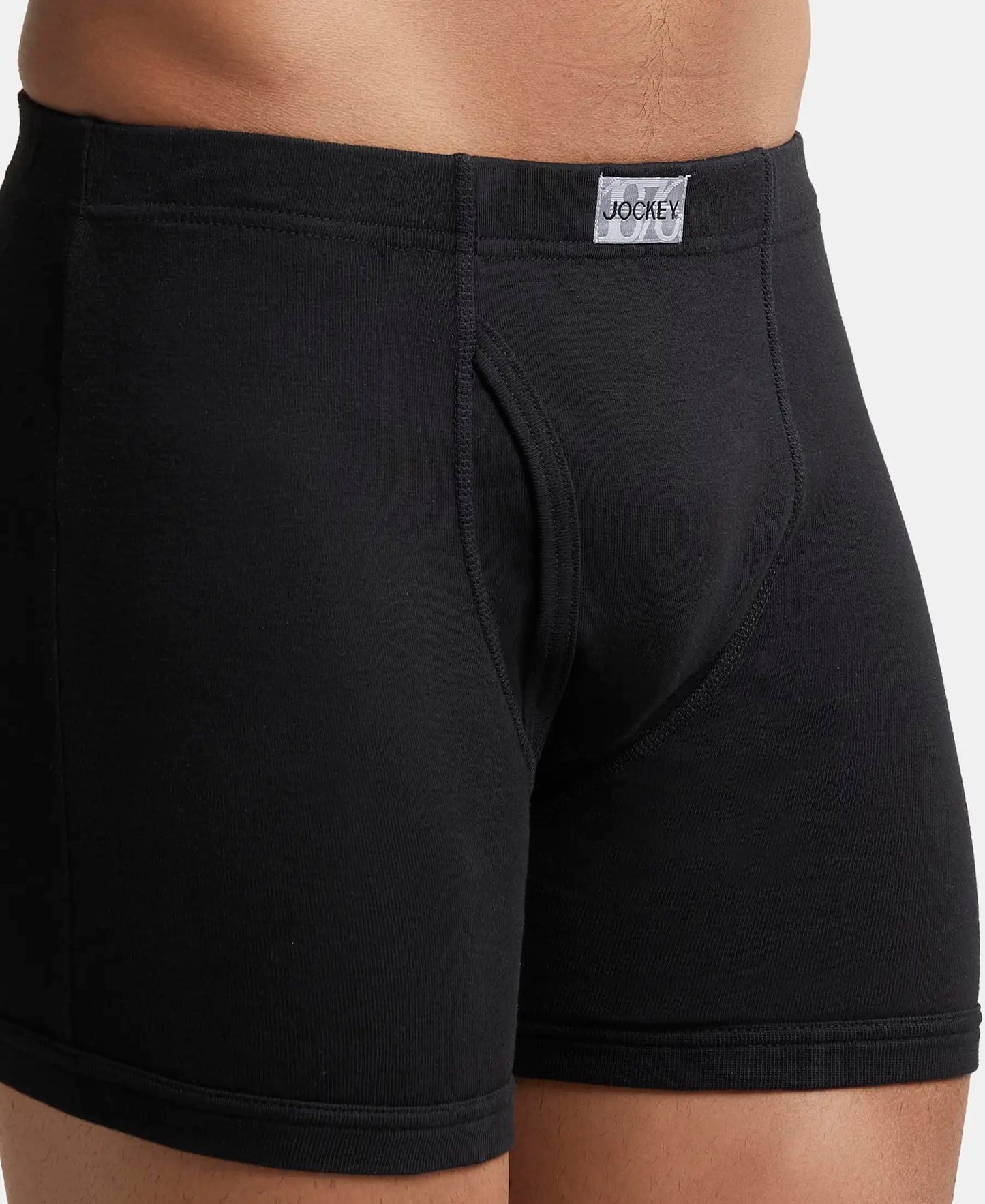 Jockey 8008 Men's Super Combed Cotton Rib Solid Boxer Brief with Ultrasoft Concealed Waistband (Pack of 3)