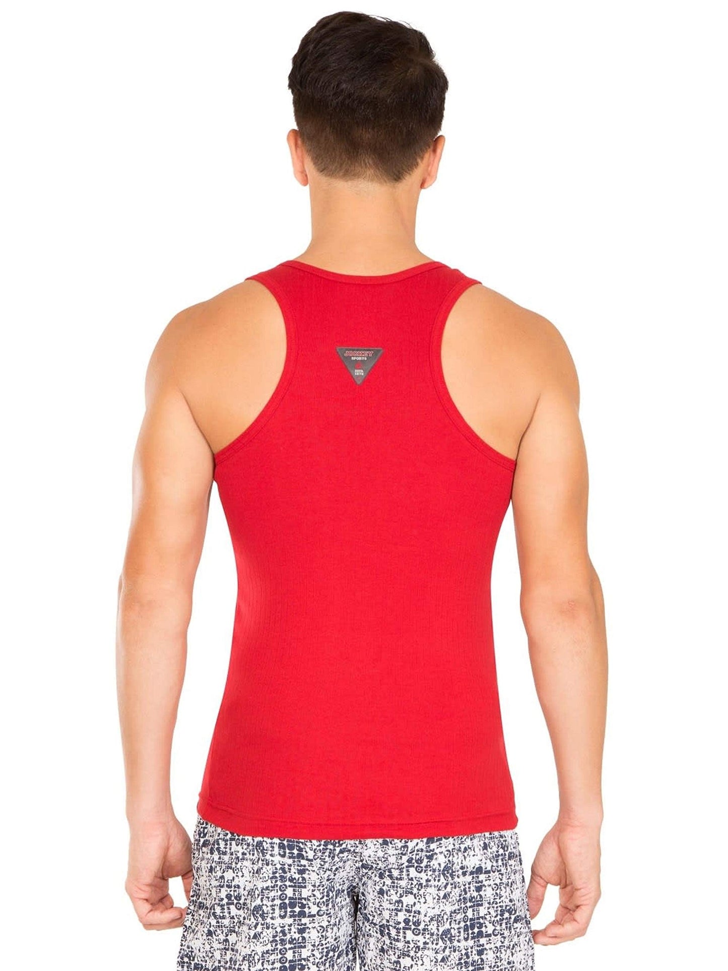Jockey 9922 Men's Super Combed Cotton Rib Slim Fit Racer Back Styling Round Neck Gym Vest