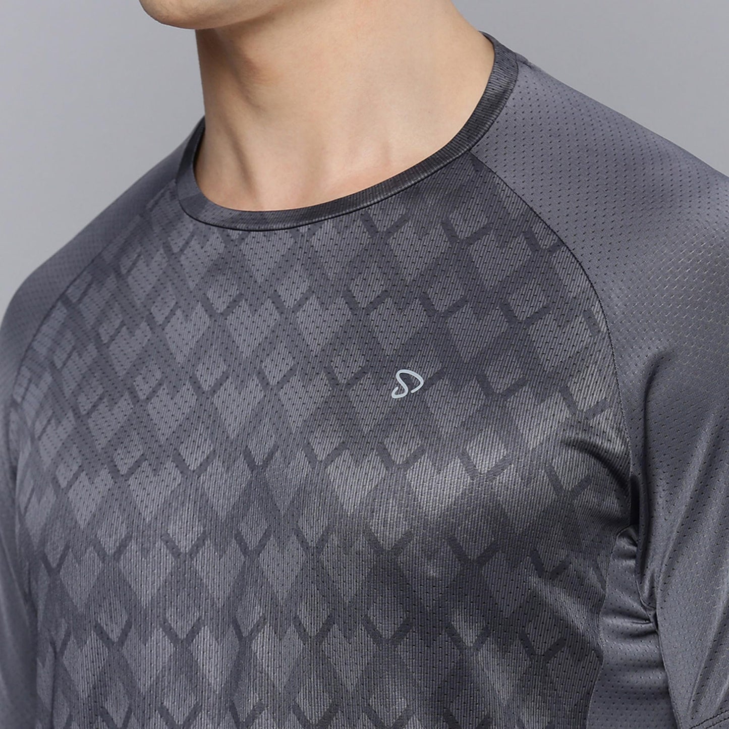 Sporto Men's Instacool Printed Jersey Tee with Side Mesh