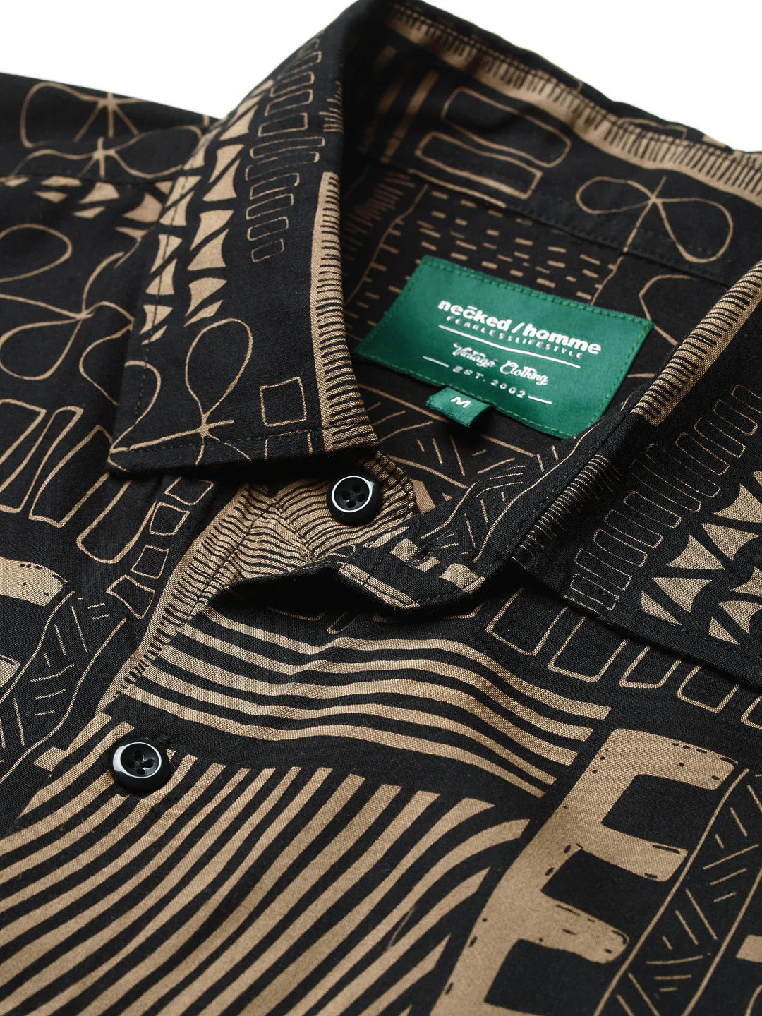 Necked Printed Full Sleeve Shirt Without Pocket