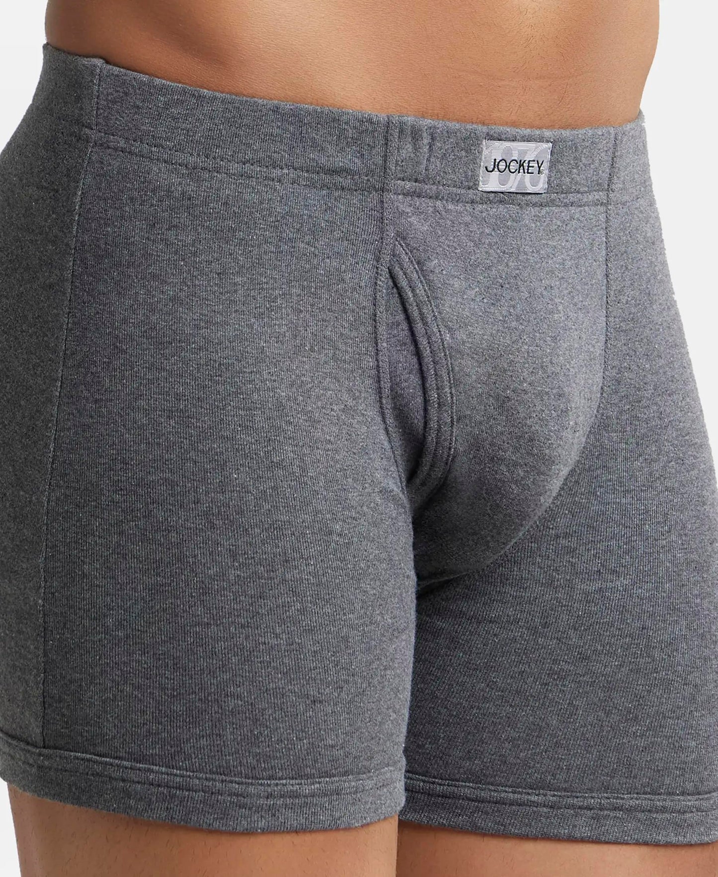 Jockey 8008 Men's Super Combed Cotton Rib Solid Boxer Brief with Ultrasoft Concealed Waistband (Pack of 3)