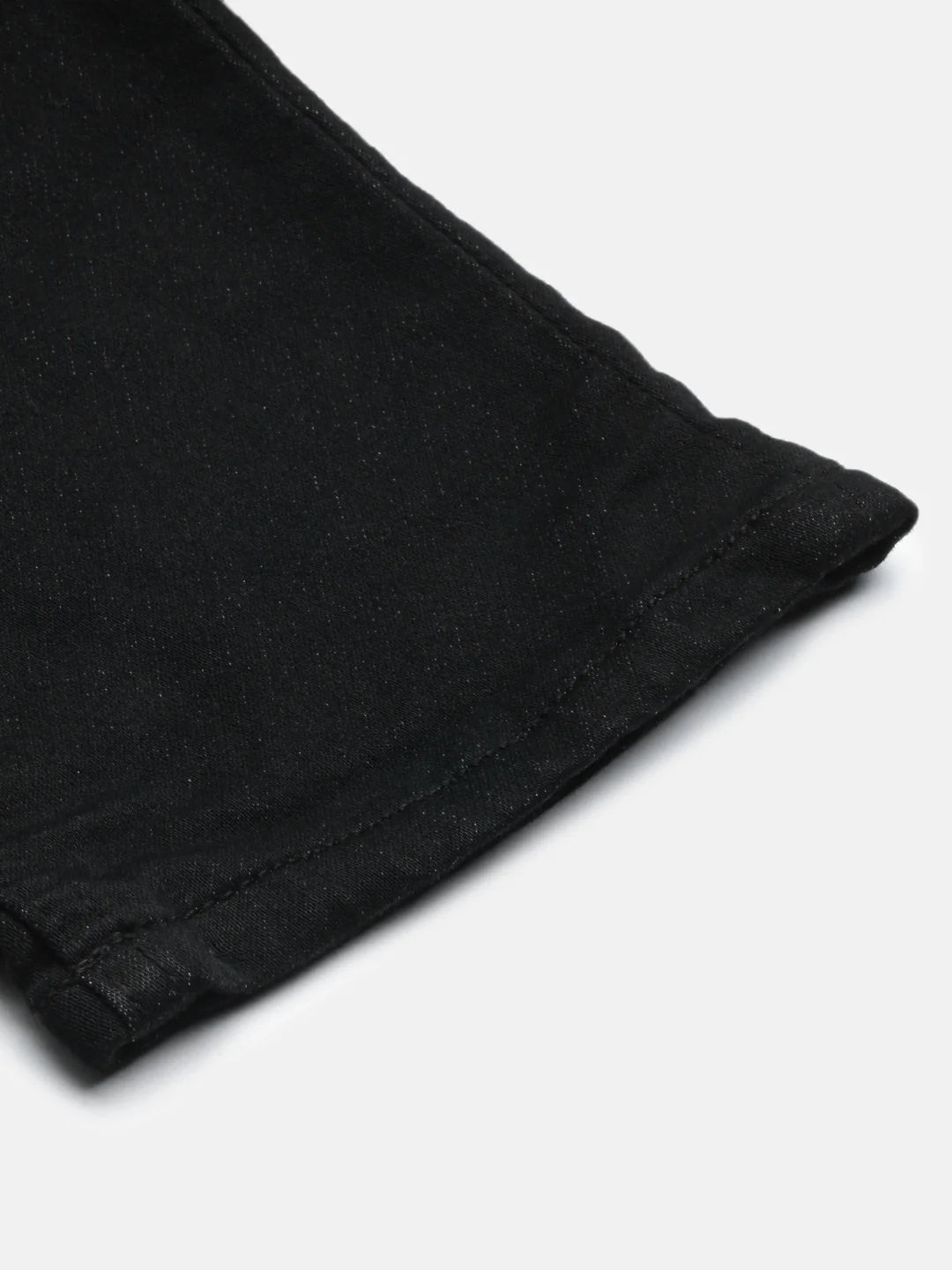 Necked Black Strait Fit Stretchable Jeans