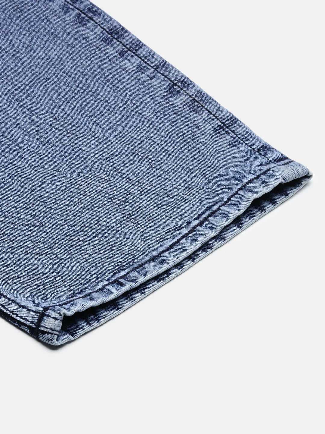 Necked Vintage Blue Loose Fit Jeans