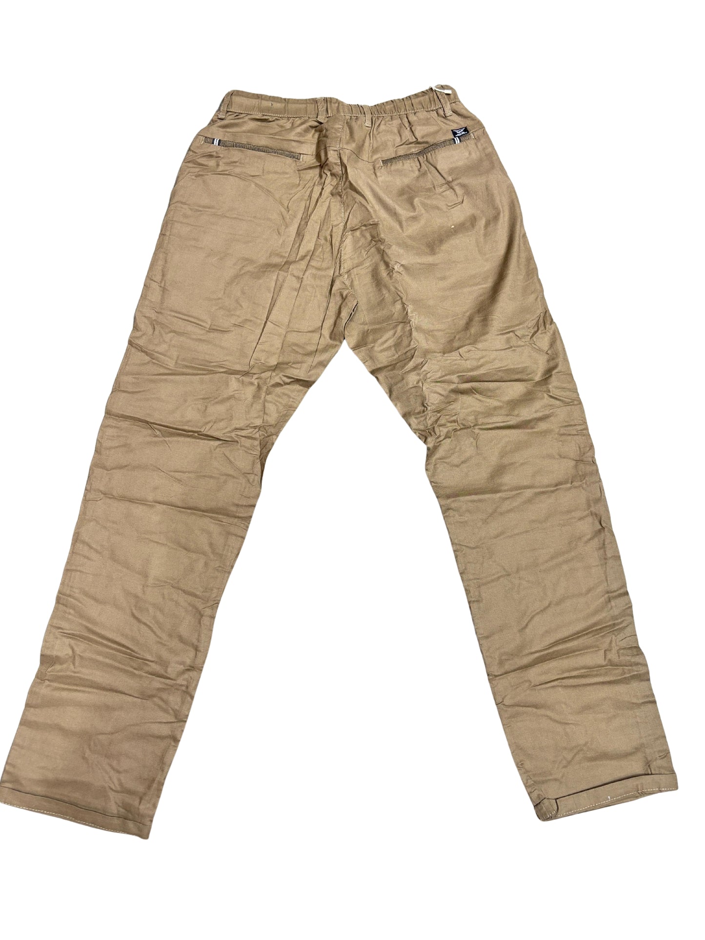 Men's Casual Khaki Jogger Pants with Zipper Pockets