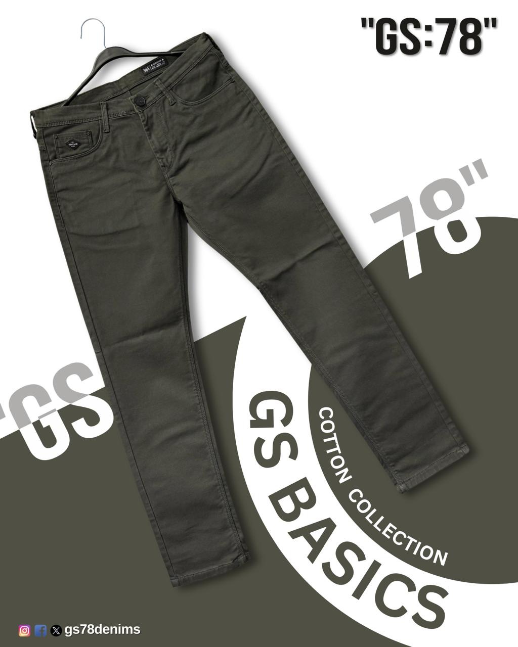 GS:78 Cotton Collection Men's Slim Fit Jeans – Available in 18 Colors