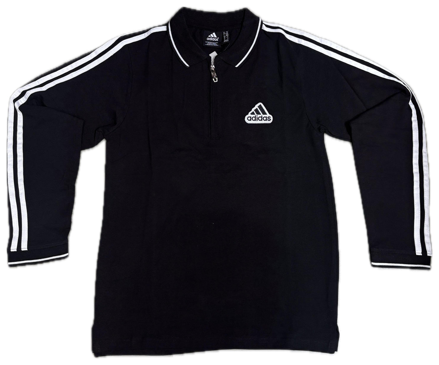 Adidas Classic 3-Stripes Long-Sleeve Half-Zip Polo T-Shirt