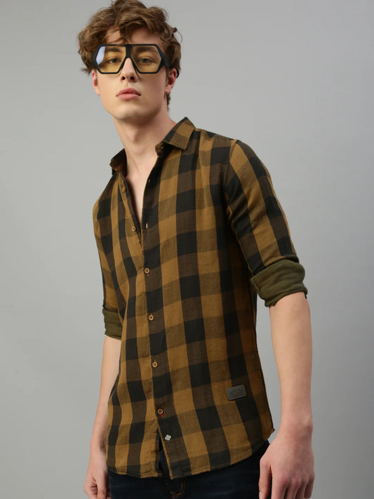 Necked  Checks Double Cloth Cotton Slim-fit Shirt Without Pocket Checks Double Cloth Cotton Slim-fit Shirt Without Pocket Checks Double Cloth Cotton Slim-fit Shirt Without Pocket Checks Double Cloth Cotton Slim-fit Shirt Without Pocket