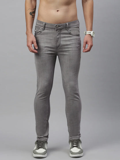 Necked Vintage Gray Skinny Stretchable Jeans