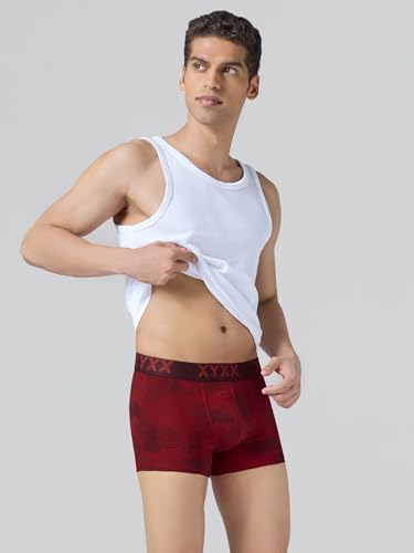 XYXX Men's Matrix Super Combed Cotton Blend Geometric Antimicrobial Trunks with No Marks Waistband