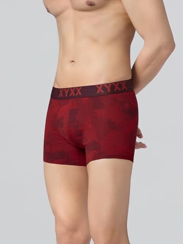 XYXX Men's Matrix Super Combed Cotton Blend Geometric Antimicrobial Trunks with No Marks Waistband