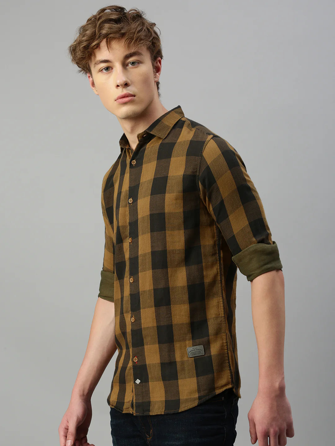 Necked  Checks Double Cloth Cotton Slim-fit Shirt Without Pocket Checks Double Cloth Cotton Slim-fit Shirt Without Pocket Checks Double Cloth Cotton Slim-fit Shirt Without Pocket Checks Double Cloth Cotton Slim-fit Shirt Without Pocket