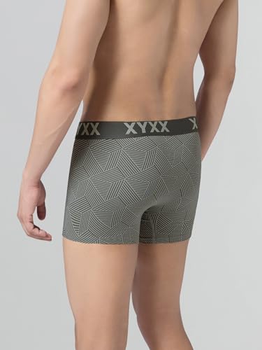 XYXX Men's Matrix Super Combed Cotton Blend Geometric Antimicrobial Trunks with No Marks Waistband