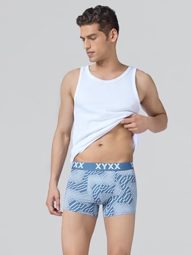 XYXX Men's Matrix Super Combed Cotton Blend Geometric Antimicrobial Trunks with No Marks Waistband