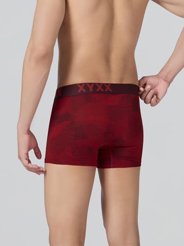 XYXX Men's Matrix Super Combed Cotton Blend Geometric Antimicrobial Trunks with No Marks Waistband