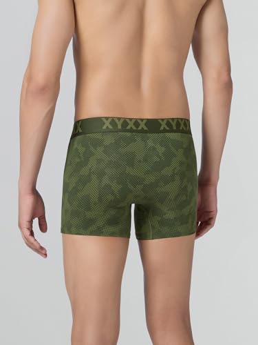 XYXX Men's Matrix Super Combed Cotton Blend Geometric Antimicrobial Trunks with No Marks Waistband