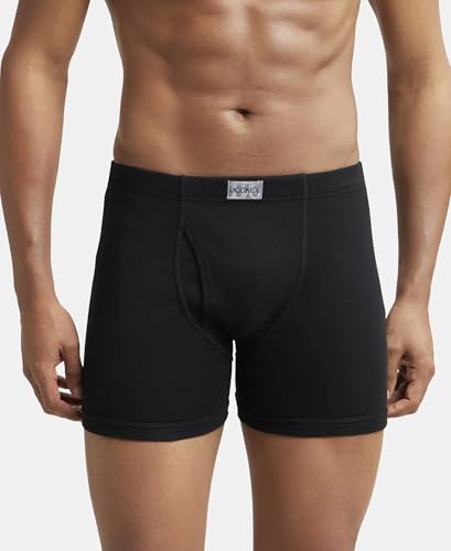 Jockey 8008 Men's Super Combed Cotton Rib Solid Boxer Brief with Ultrasoft Concealed Waistband (Pack of 3)