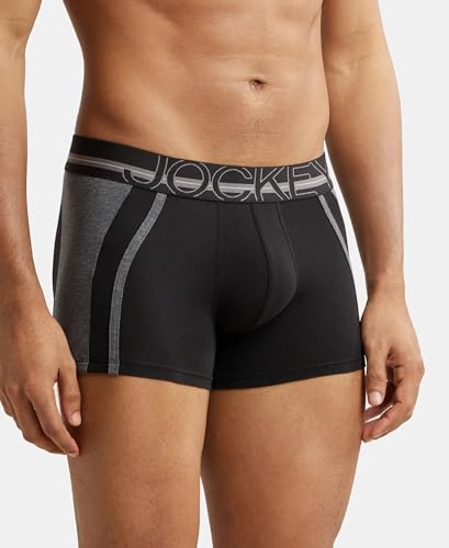 Jockey US21 Men's Super Combed Cotton Elastane Stretch Solid Trunk with Ultrasoft Waistband